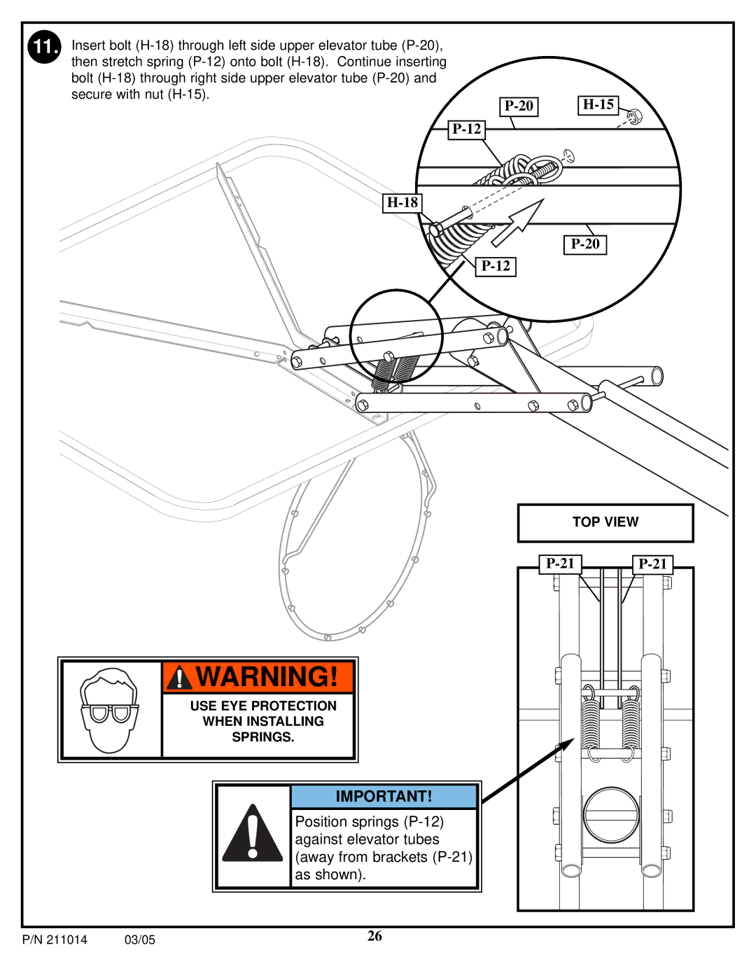 Spalding 211014 manual TOP View 