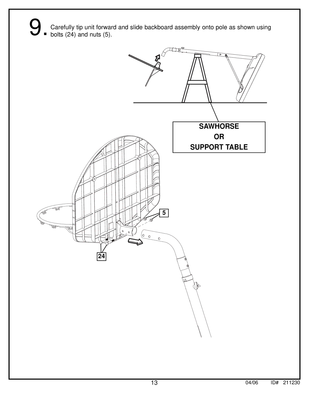 Spalding 211230 manual Sawhorse Support Table 