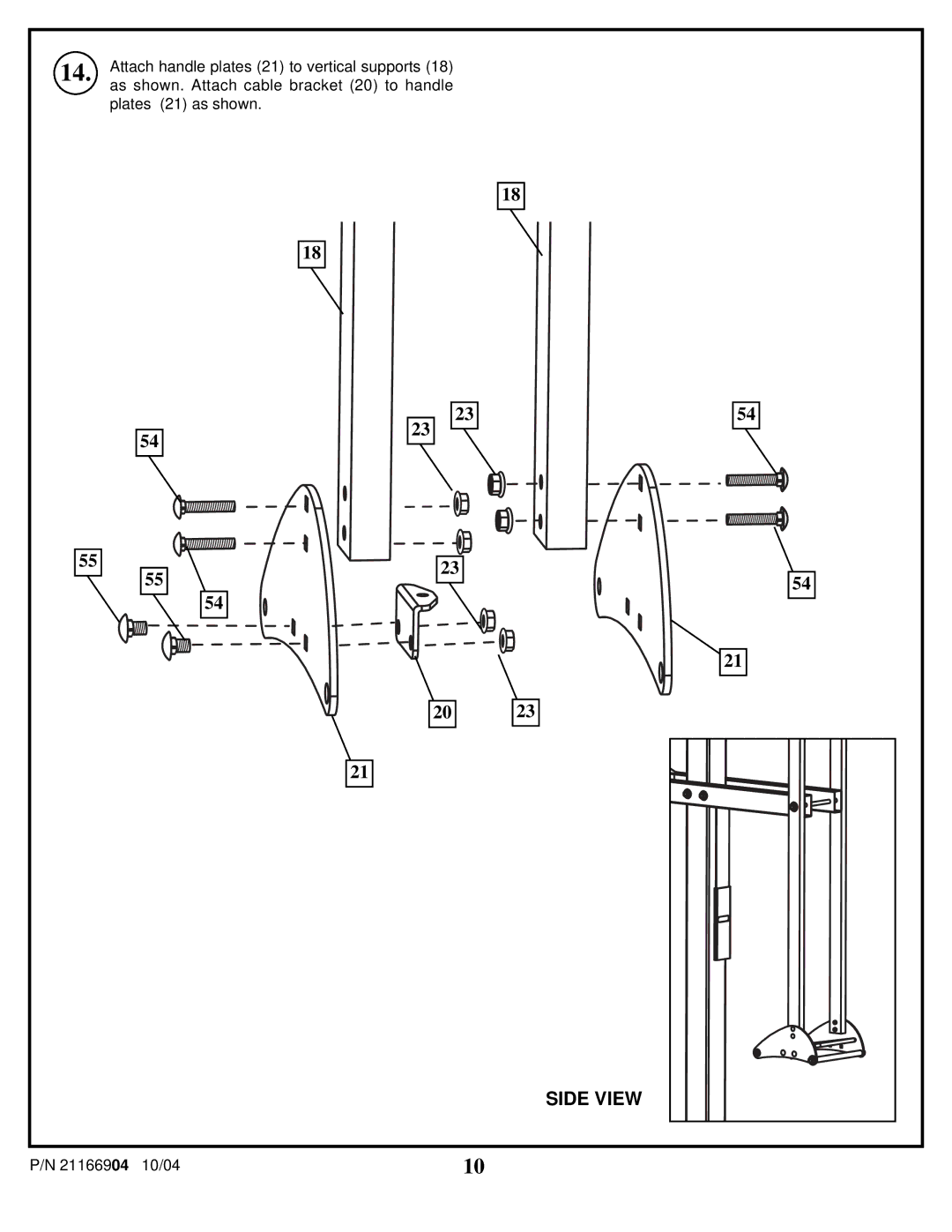 Spalding 21166904 manual Side View 