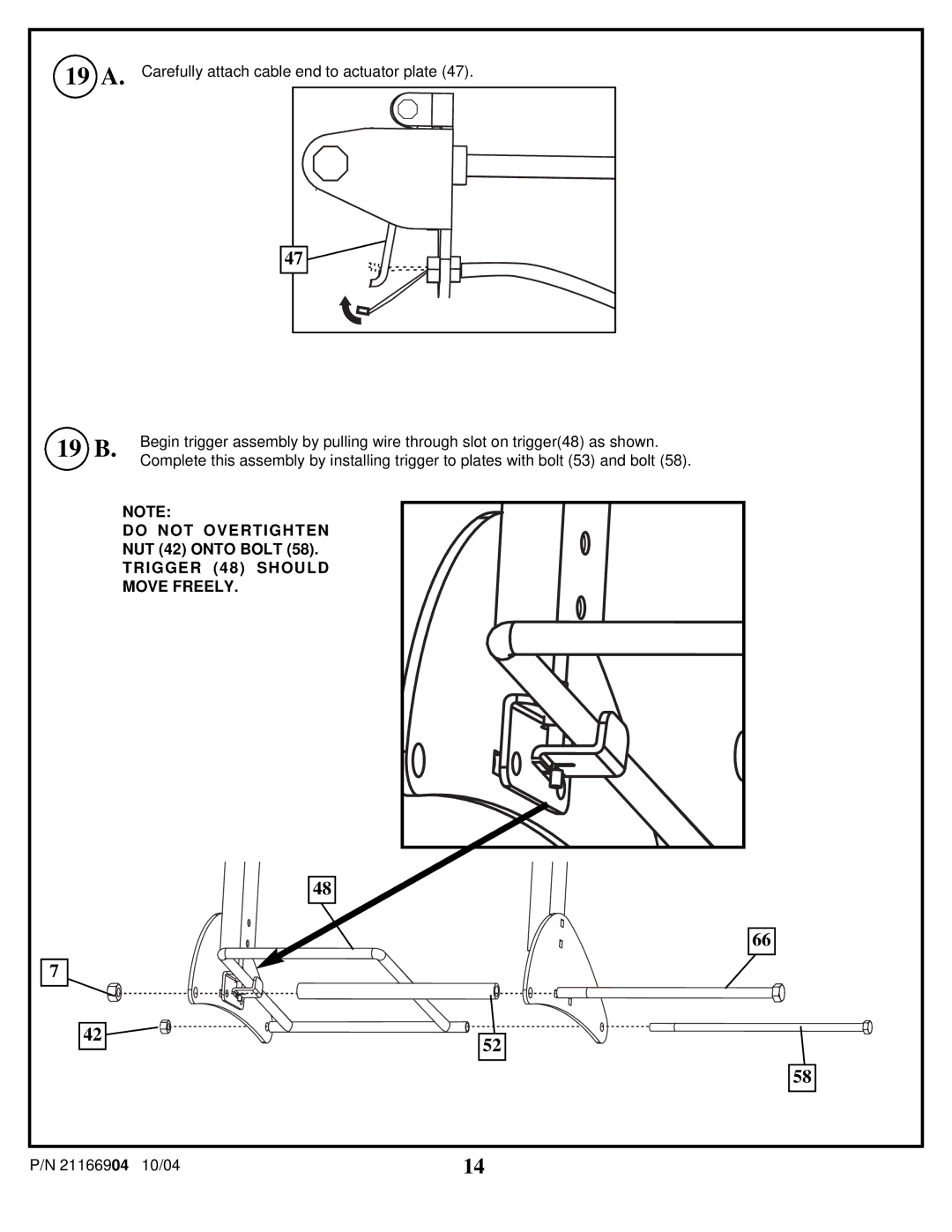 Spalding 21166904 manual 19 B, NUT 42 Onto Bolt 