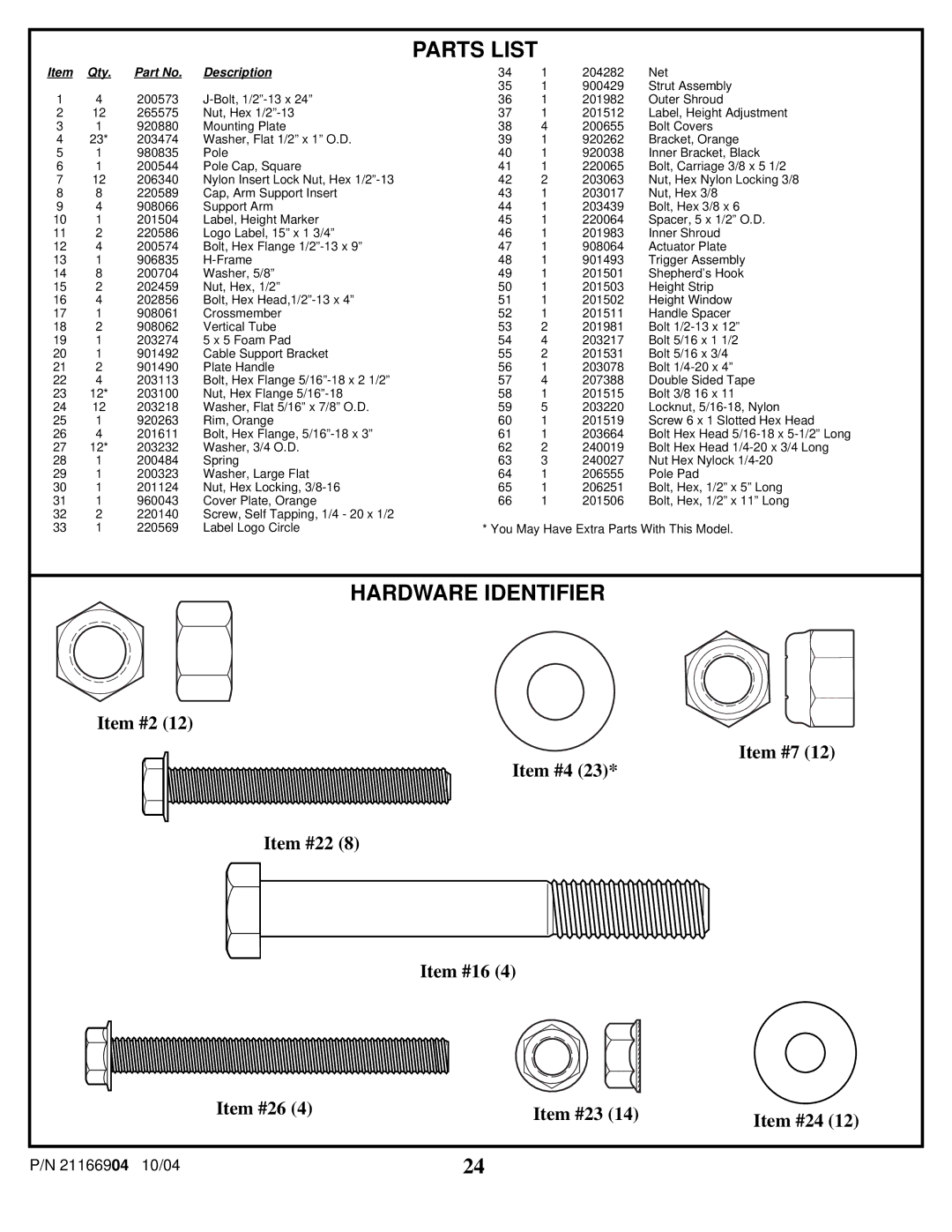 Spalding 21166904 manual Hardware Identifier 