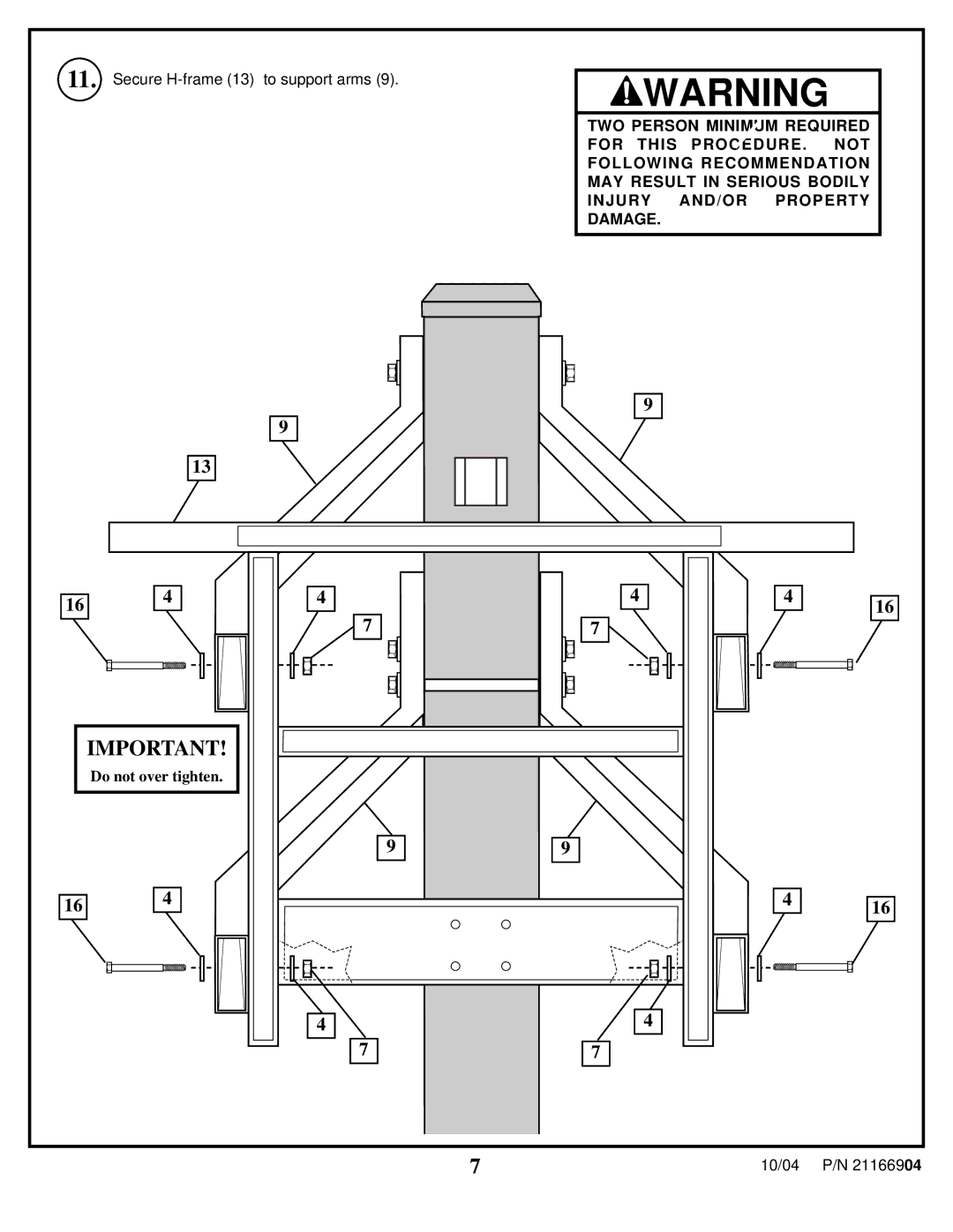 Spalding 21166904 manual 10/04 