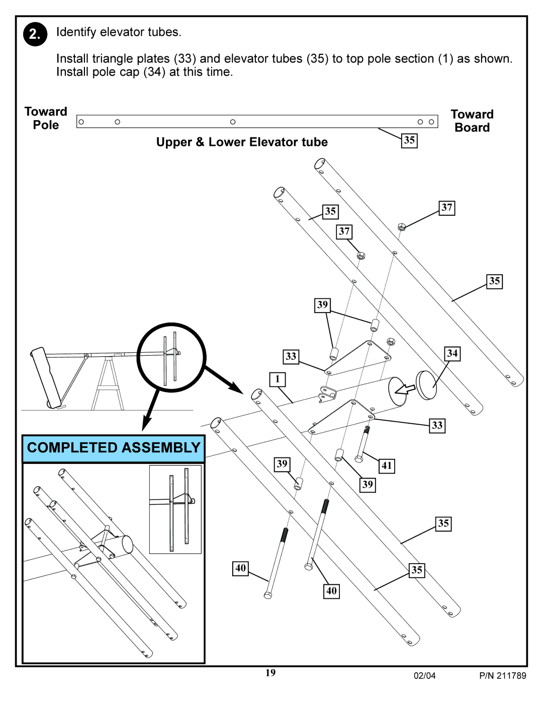 Spalding 211789 manual Completed Assembly 