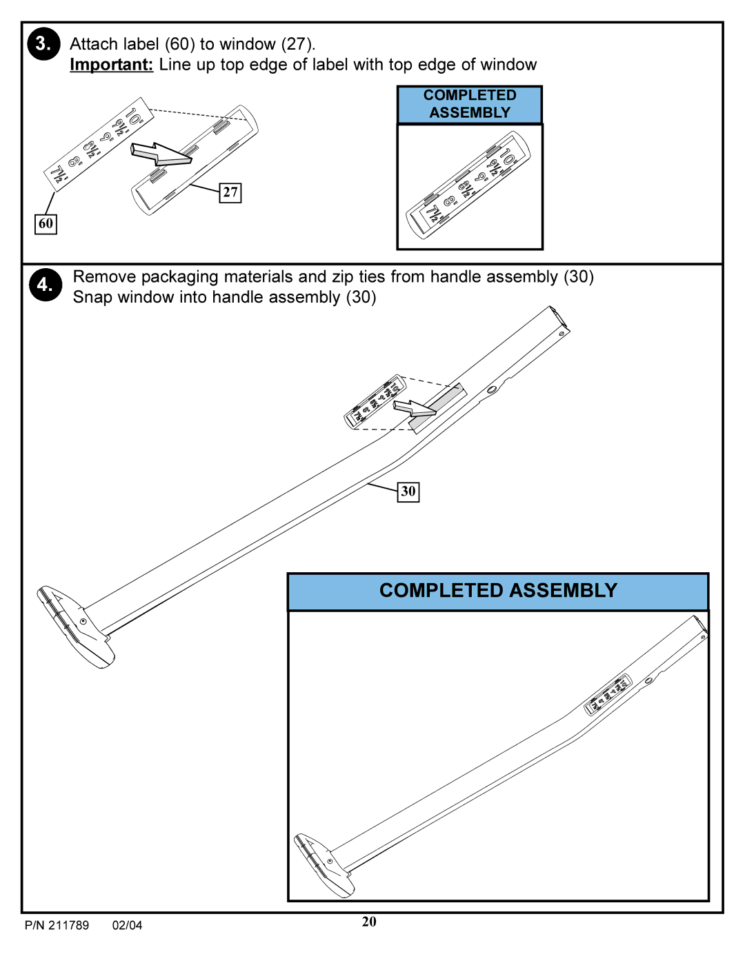 Spalding 211789 manual Completed Assembly 