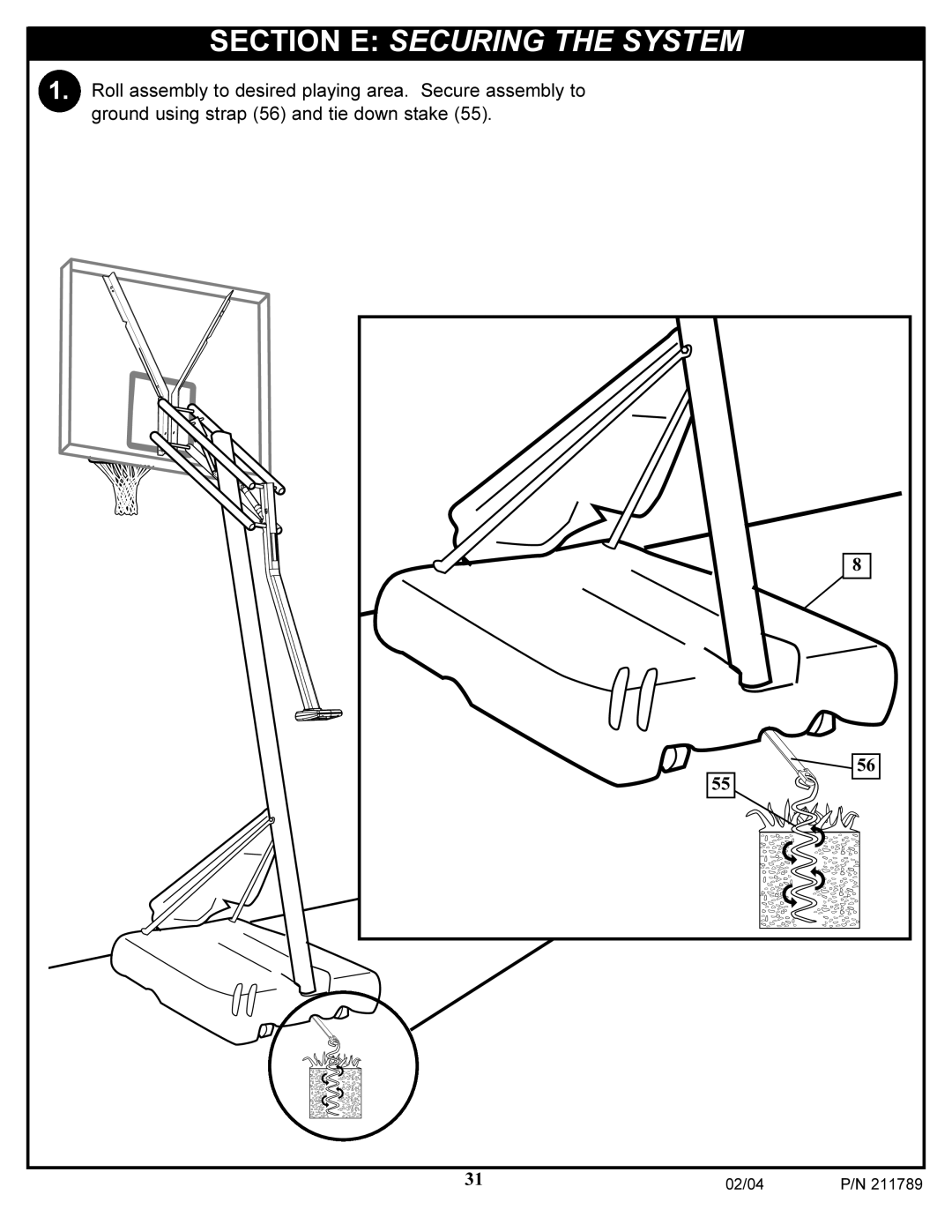 Spalding 211789 manual Section E Securing the System 