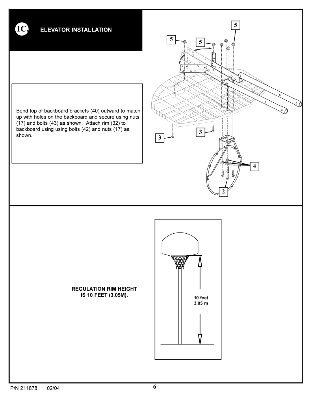 Spalding 211878 manual 1C. Elevator Installation 