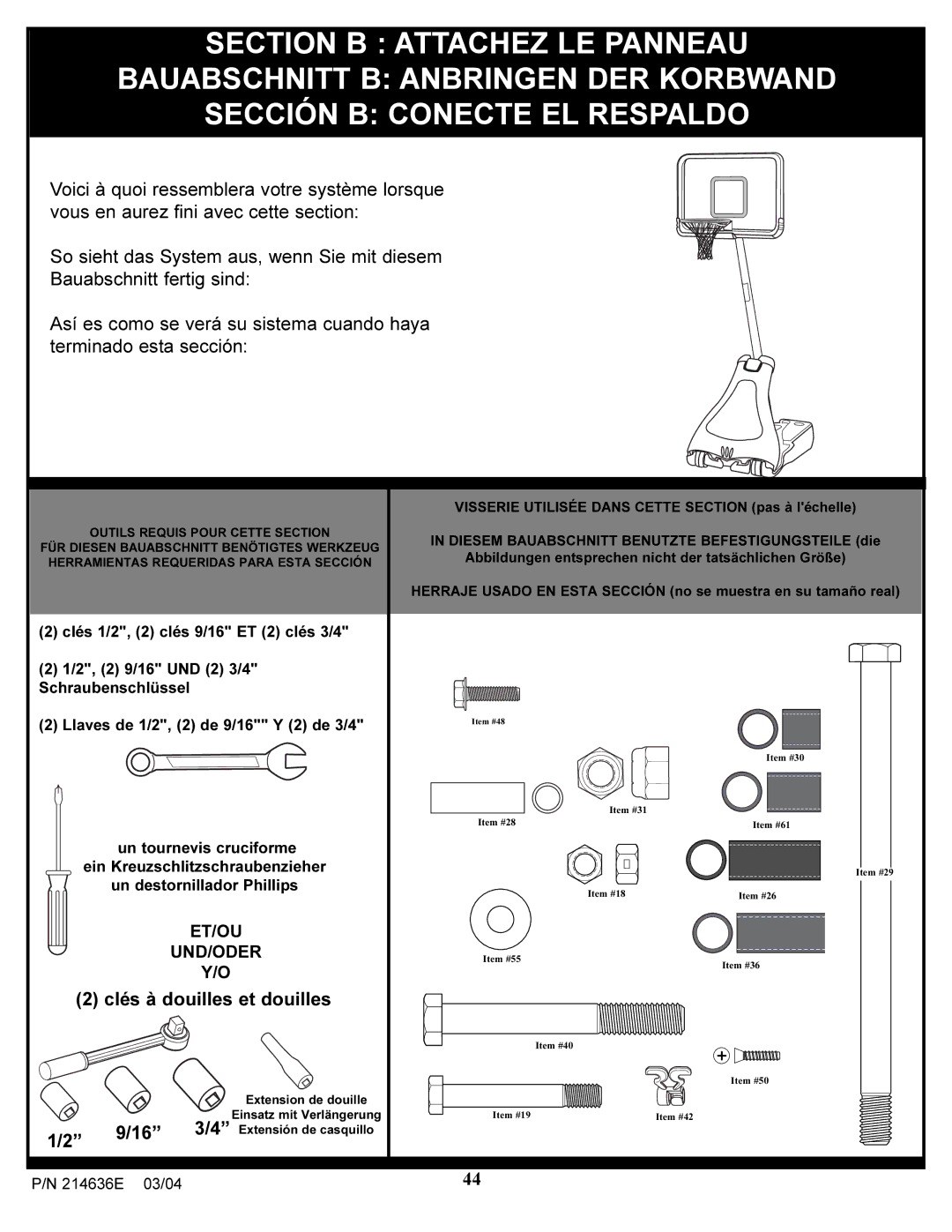 Spalding 214636E manual Clés à douilles et douilles 