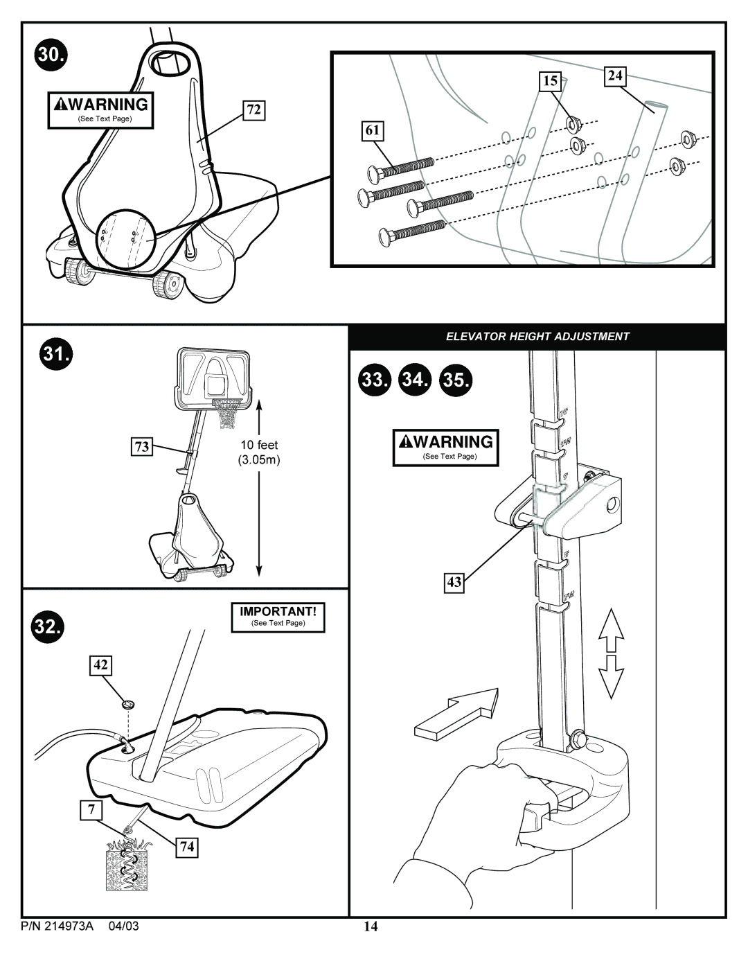 Spalding 214973A manual Feet 05m 