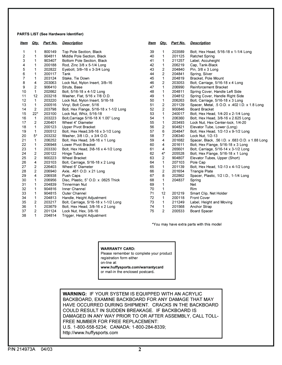 Spalding manual 214973A 04/03 