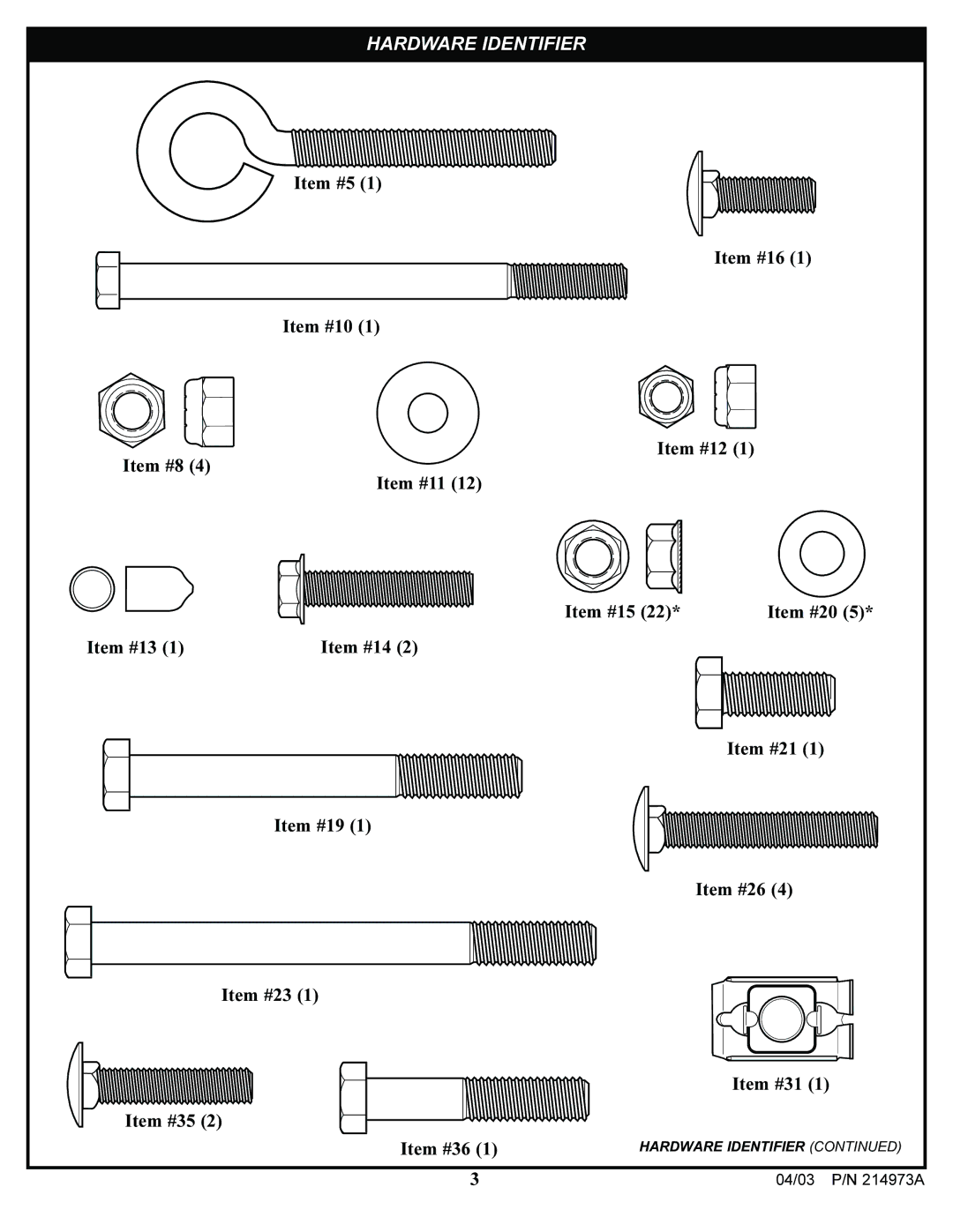 Spalding 214973A manual Hardware Identifier 