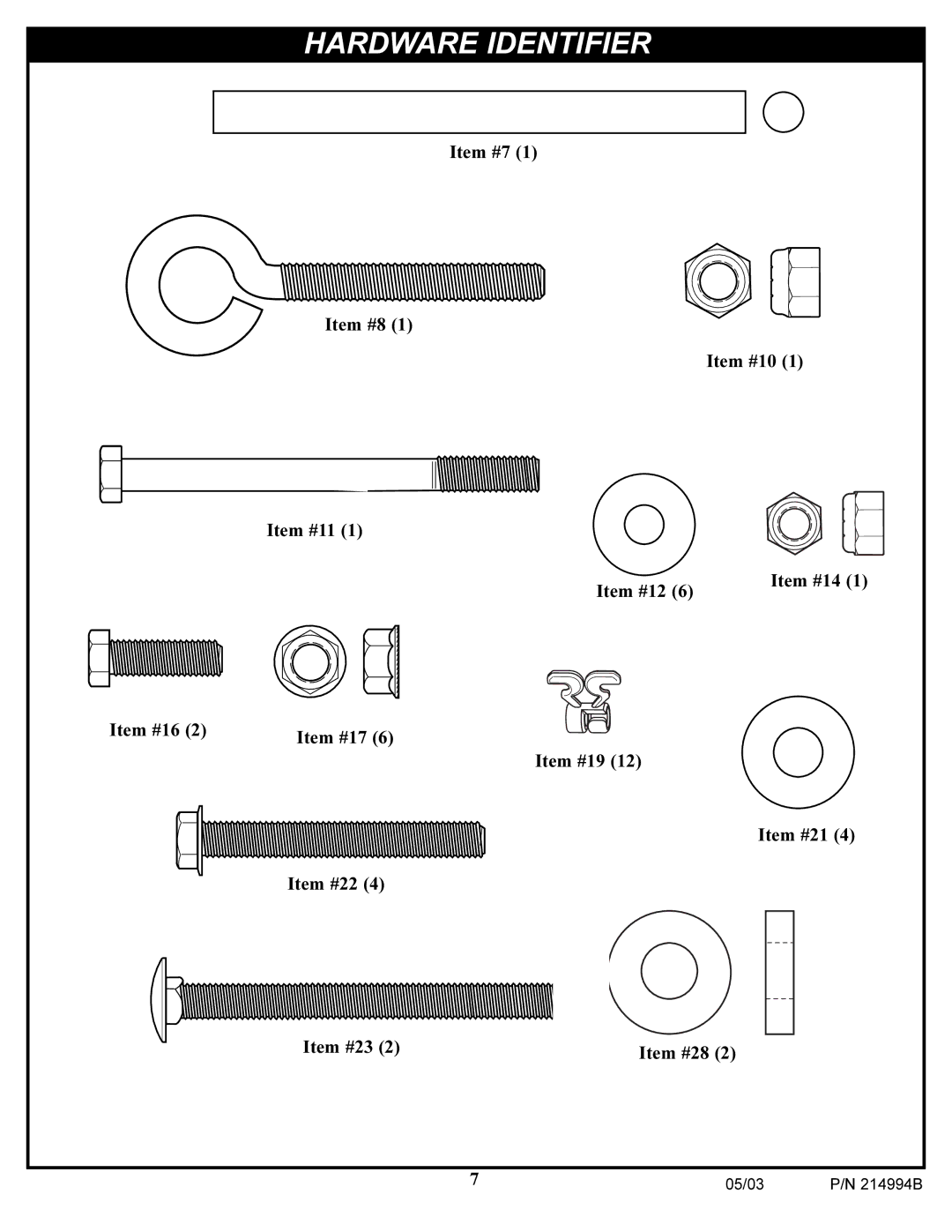 Spalding 214994B manual Hardware Identifier 