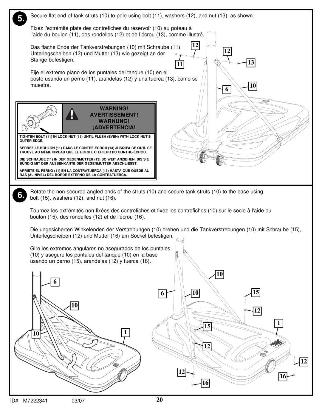 Spalding 42LB5D manual Avertissement Warnung ¡ADVERTENCIA 