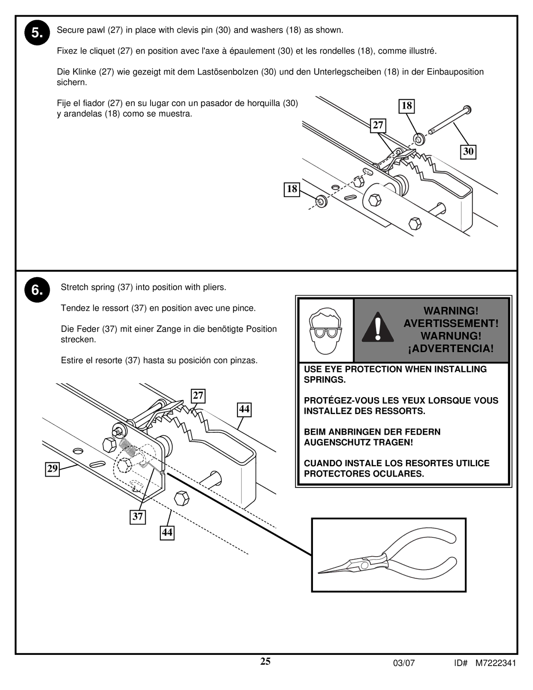 Spalding 42LB5D manual Avertissement Warnung ¡ADVERTENCIA 