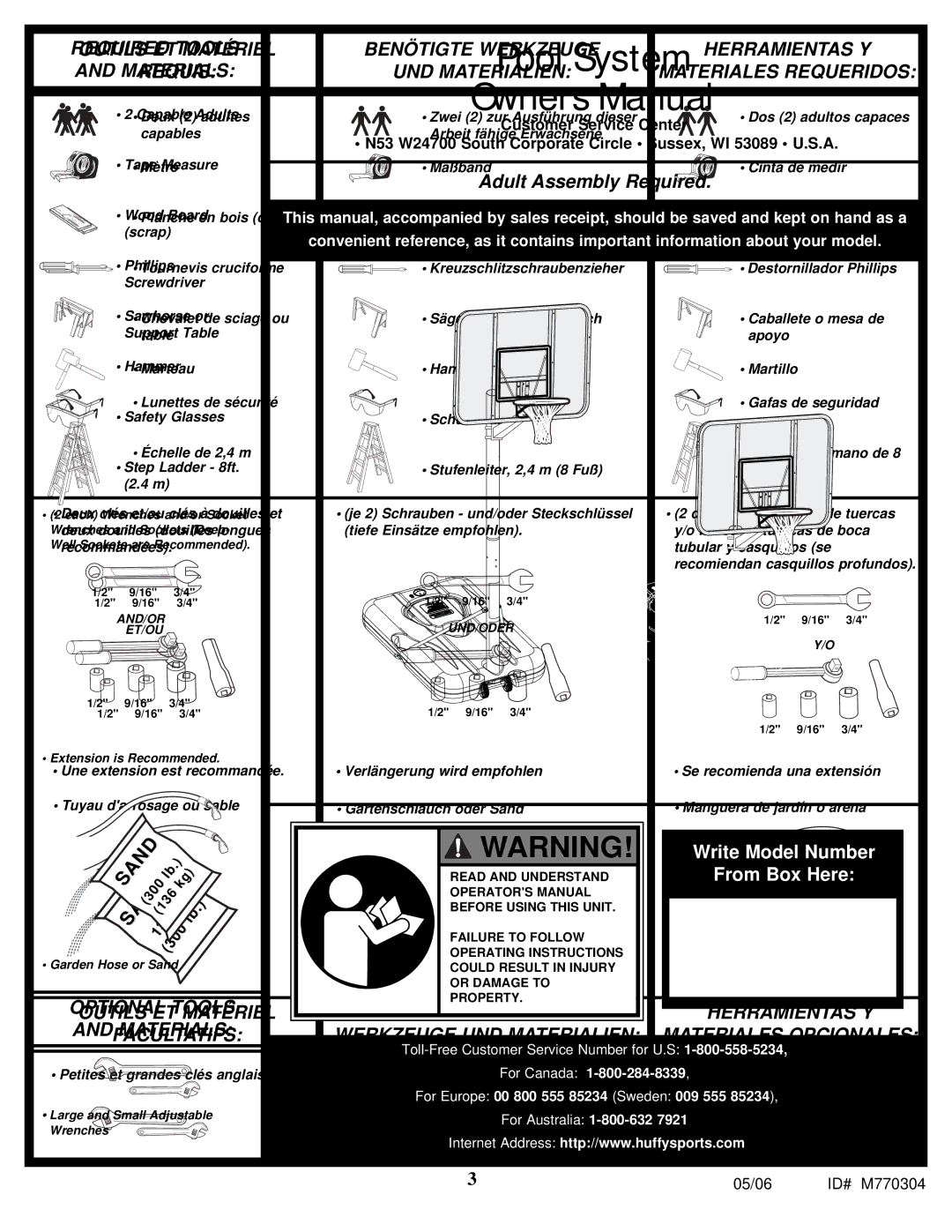 Spalding LMV2053 manual Outils ET Matériel 