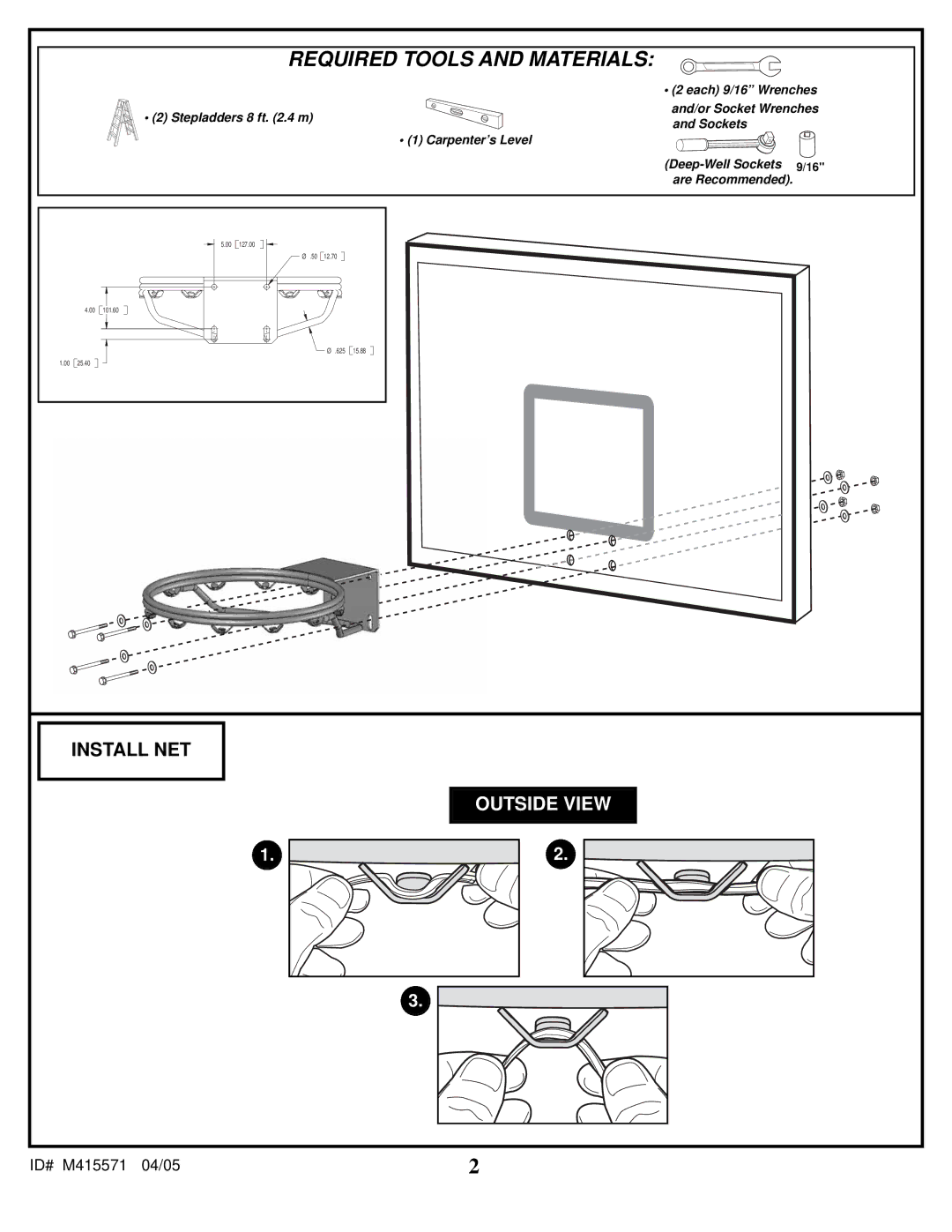 Spalding M415571 manual Required Tools and Materials 