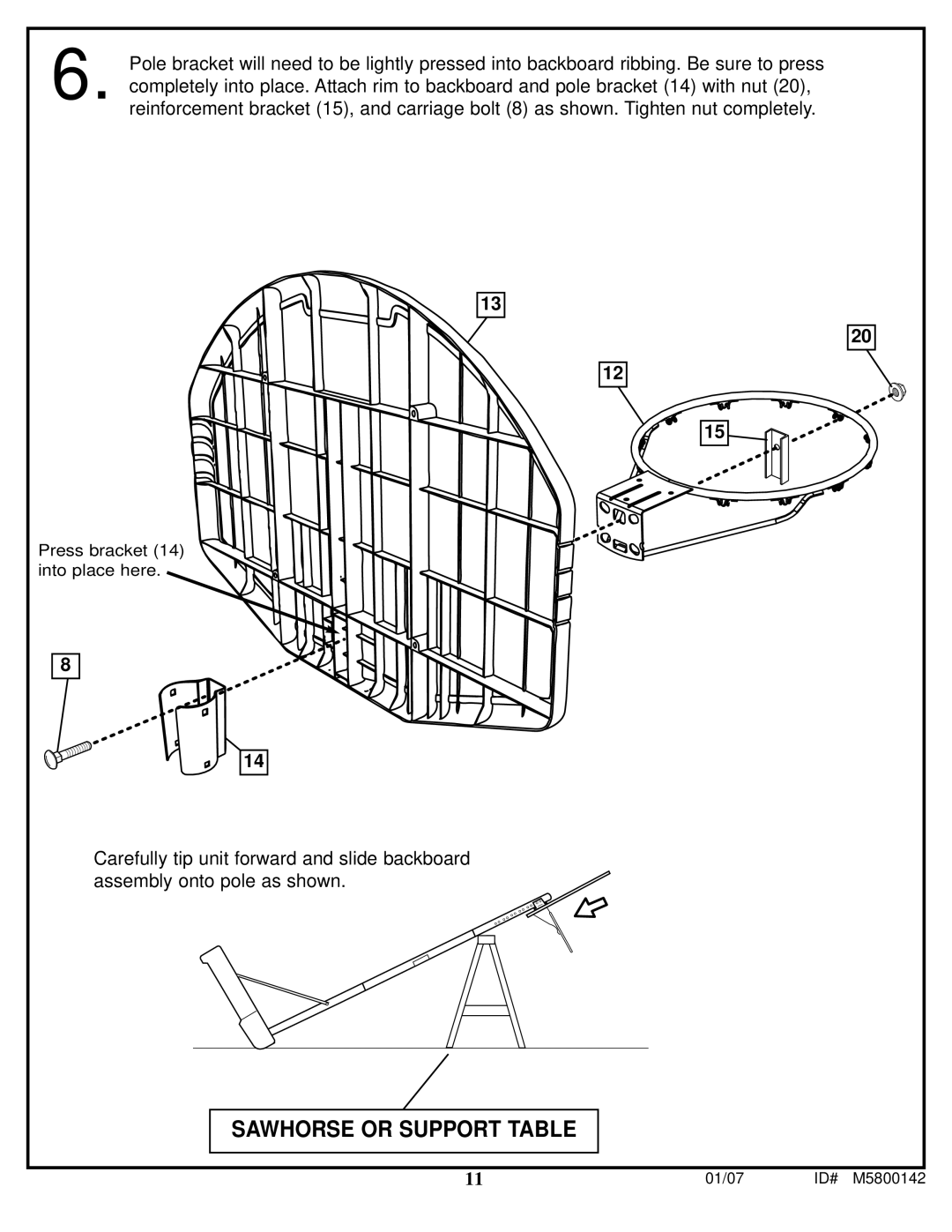 Spalding M5800142 manual Sawhorse or Support Table 