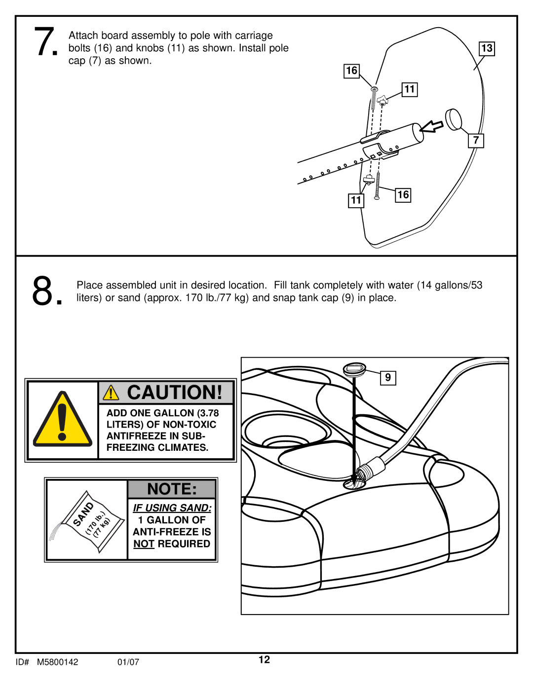 Spalding M5800142 manual If Using Sand 