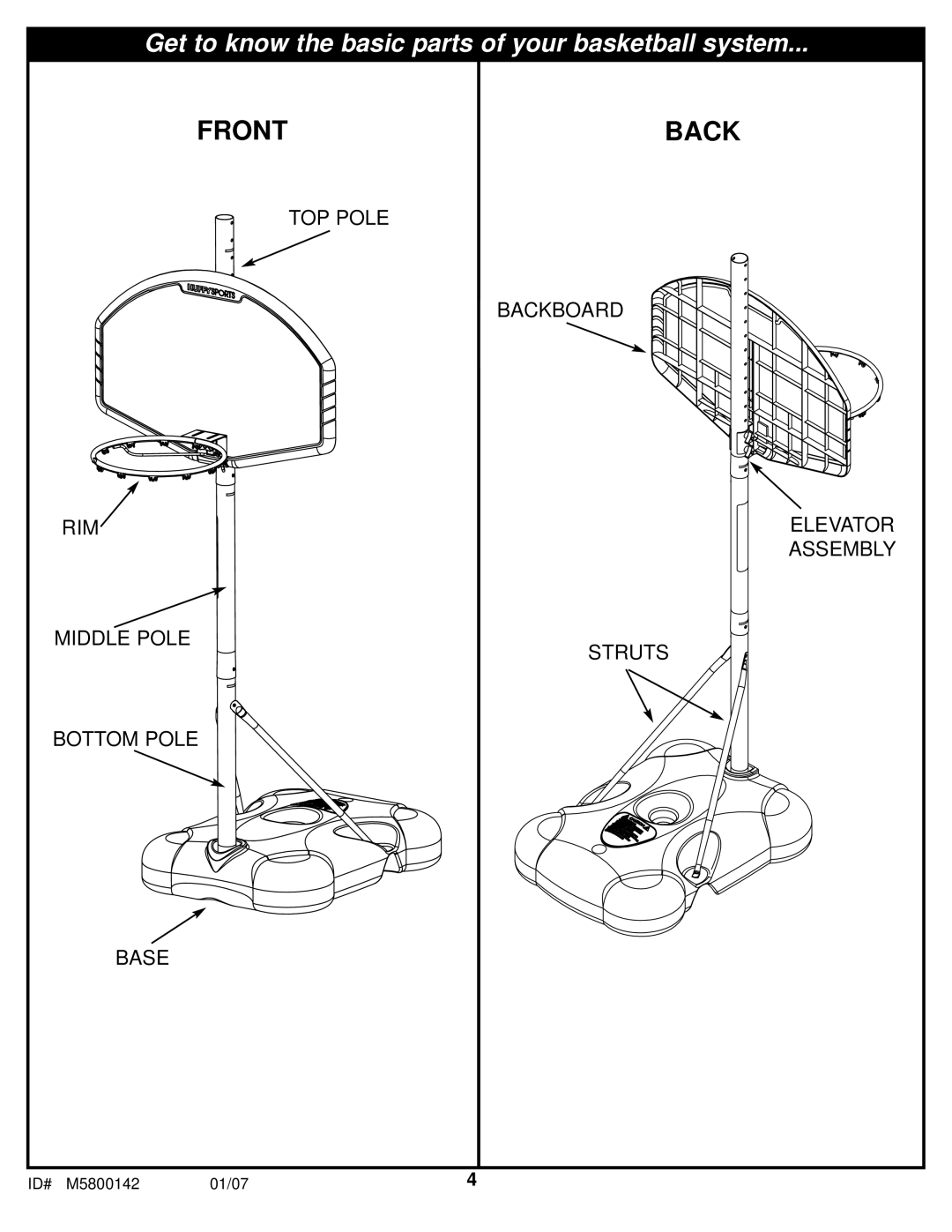 Spalding M5800142 manual Back 