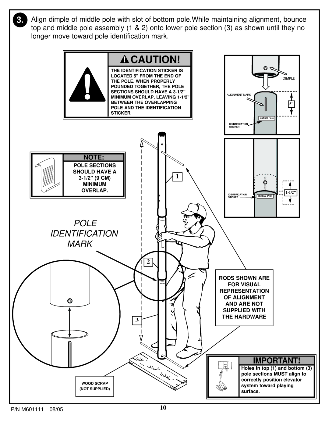 Spalding M60 1111 manual Pole Identification Mark 