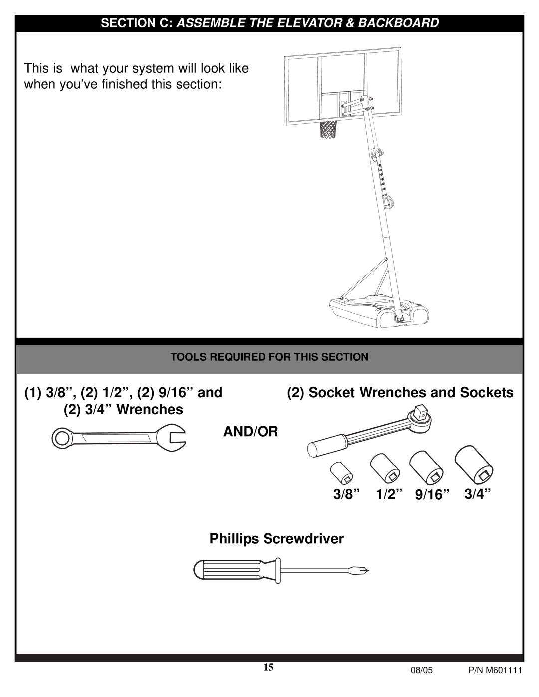 Spalding M60 1111 manual And/Or 