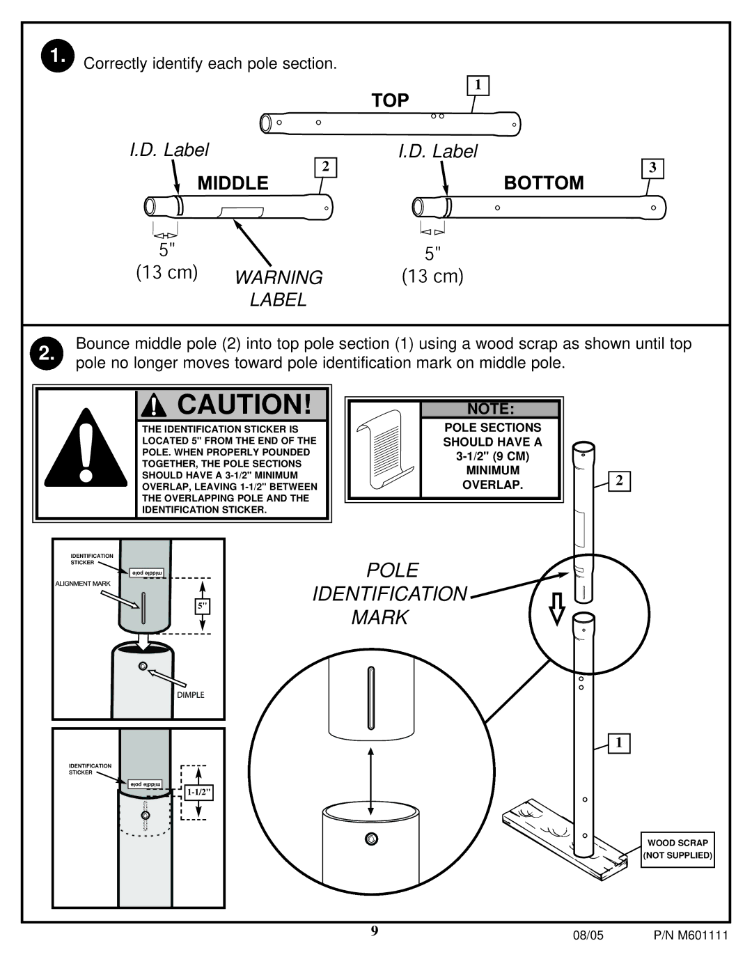 Spalding M60 1111 manual Pole 