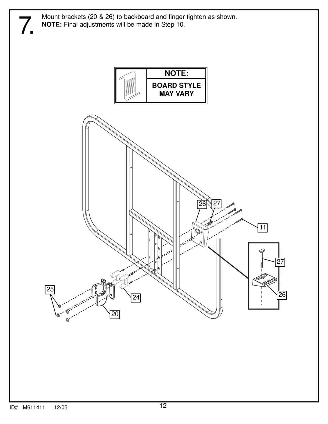 Spalding M611411 manual Board Style 