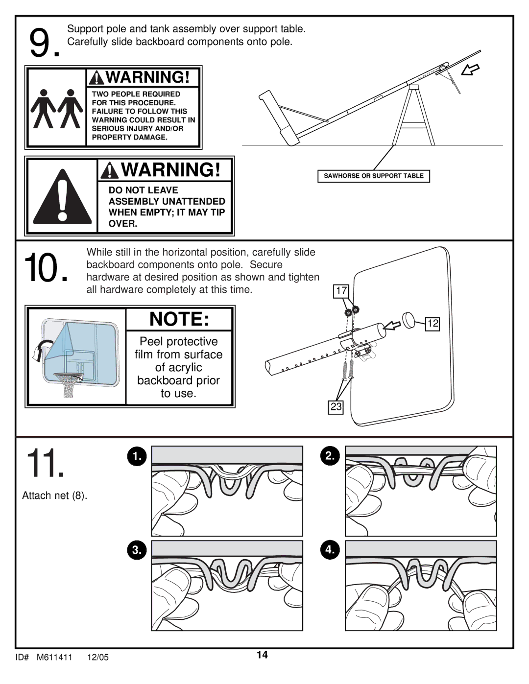 Spalding M611411 manual Attach net 