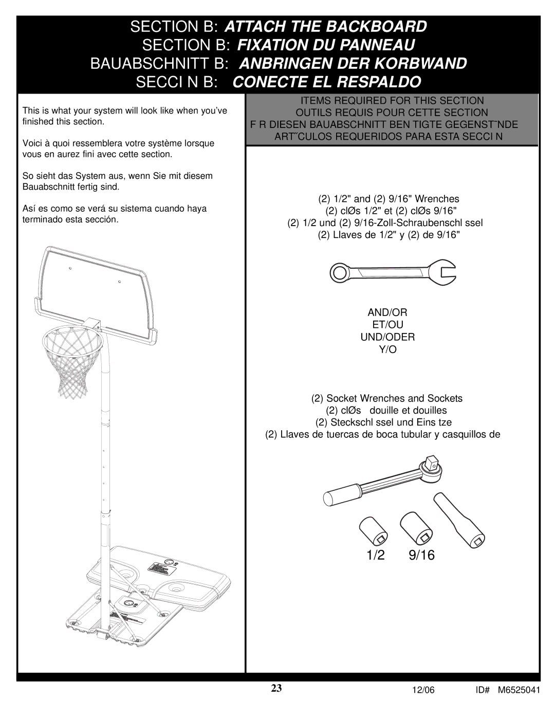 Spalding M6525041 manual 9/16 