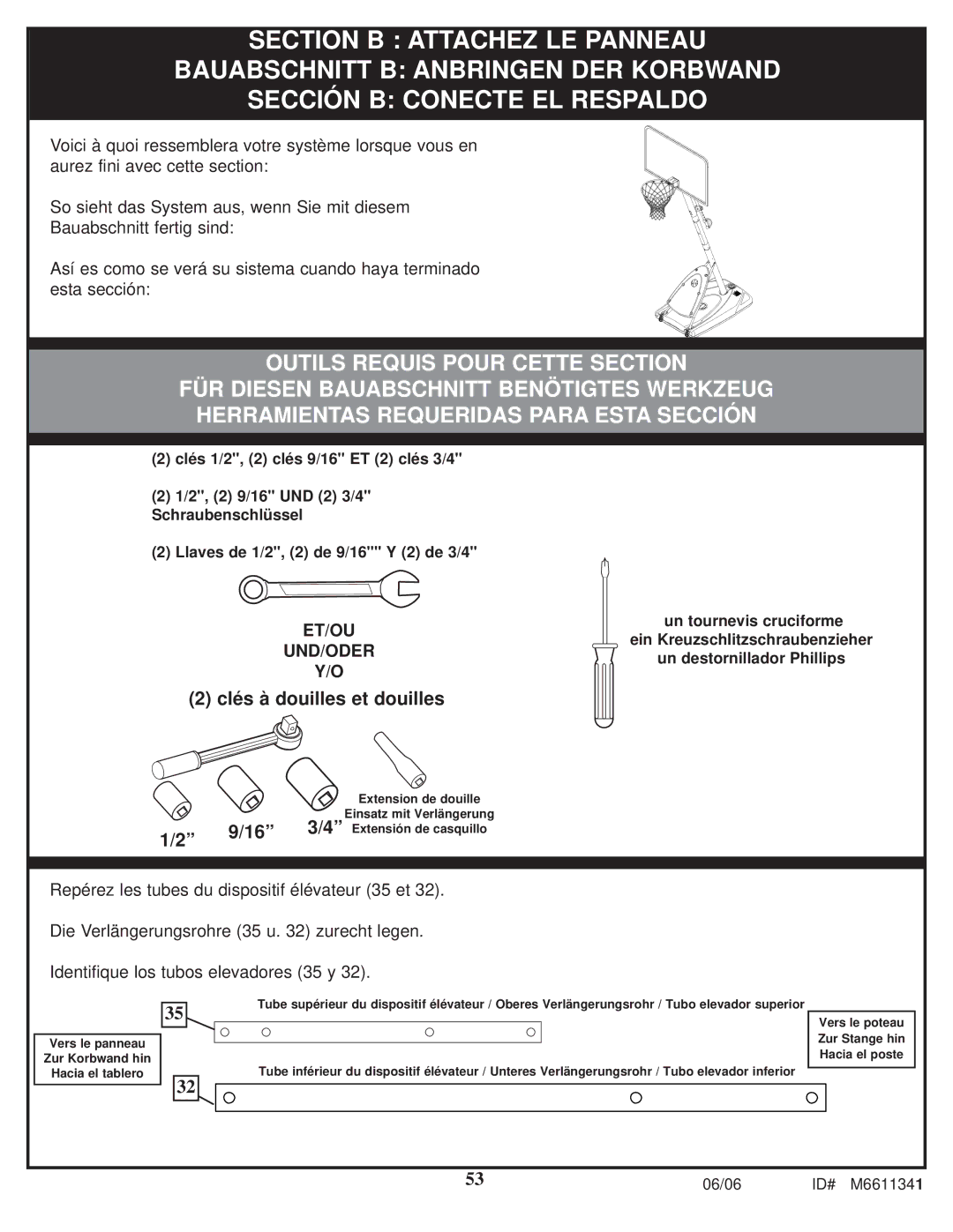 Spalding M6611341 manual Outils Requis Pour Cette Section 