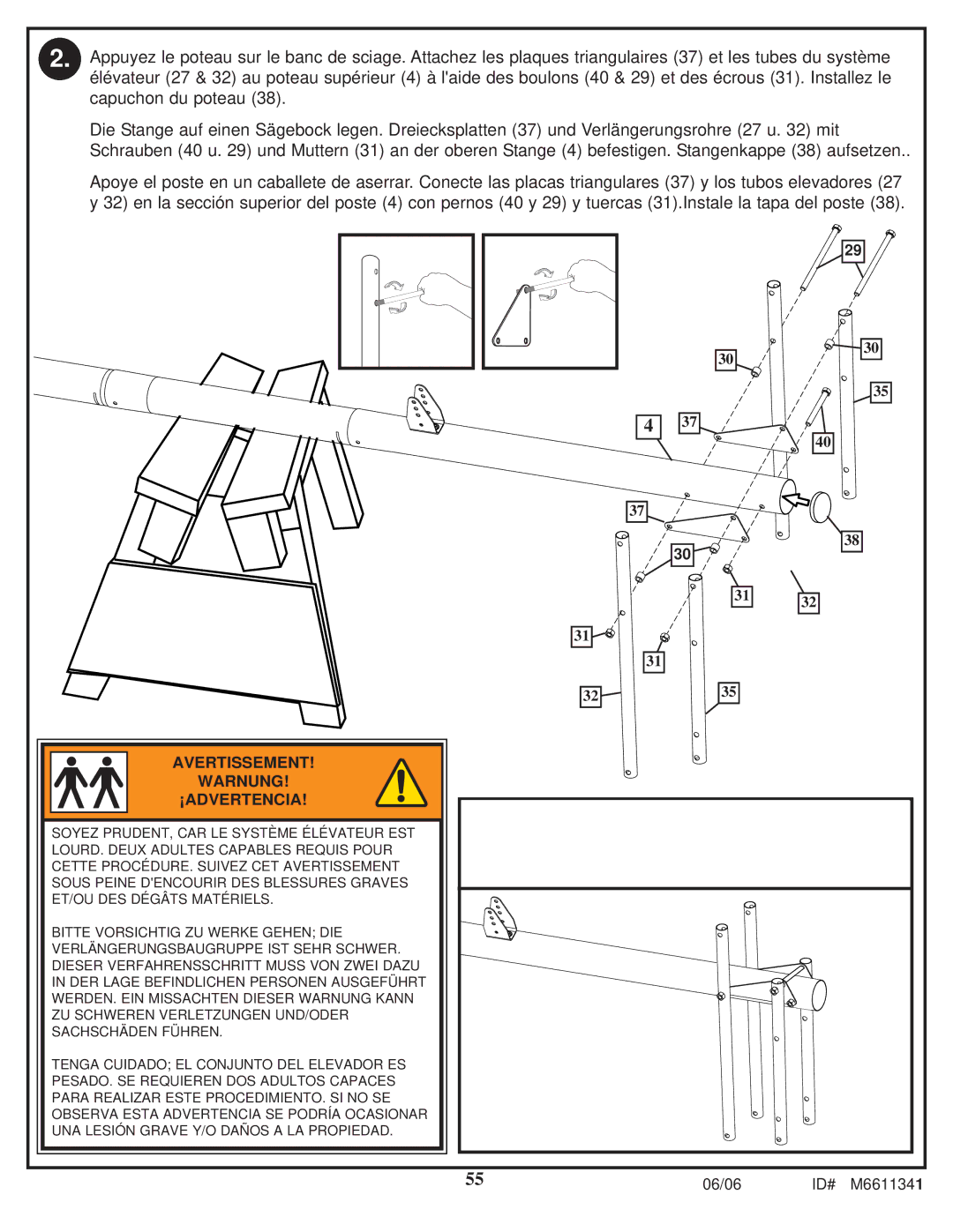 Spalding M6611341 manual Assemblage Terminé Fertige Montage Conjunto Completado 