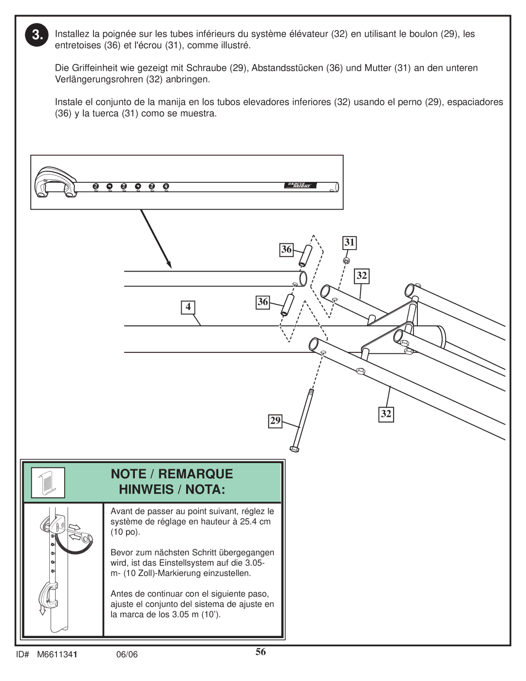 Spalding M6611341 manual Hinweis / Nota 