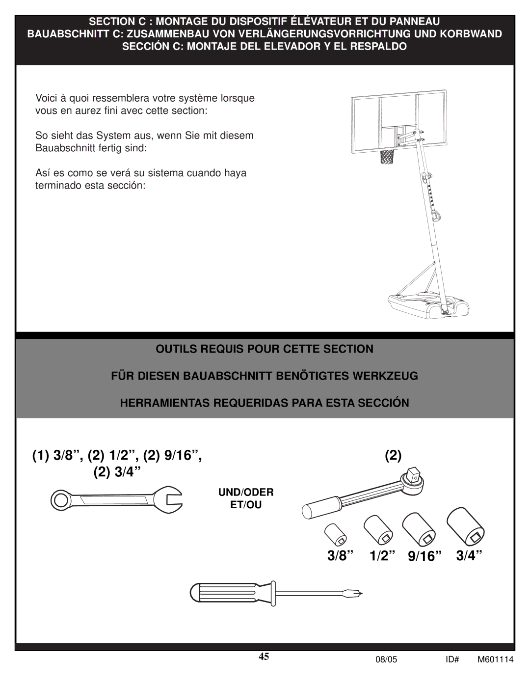 Spalding M661154 manual Und/Oder Et/Ou 