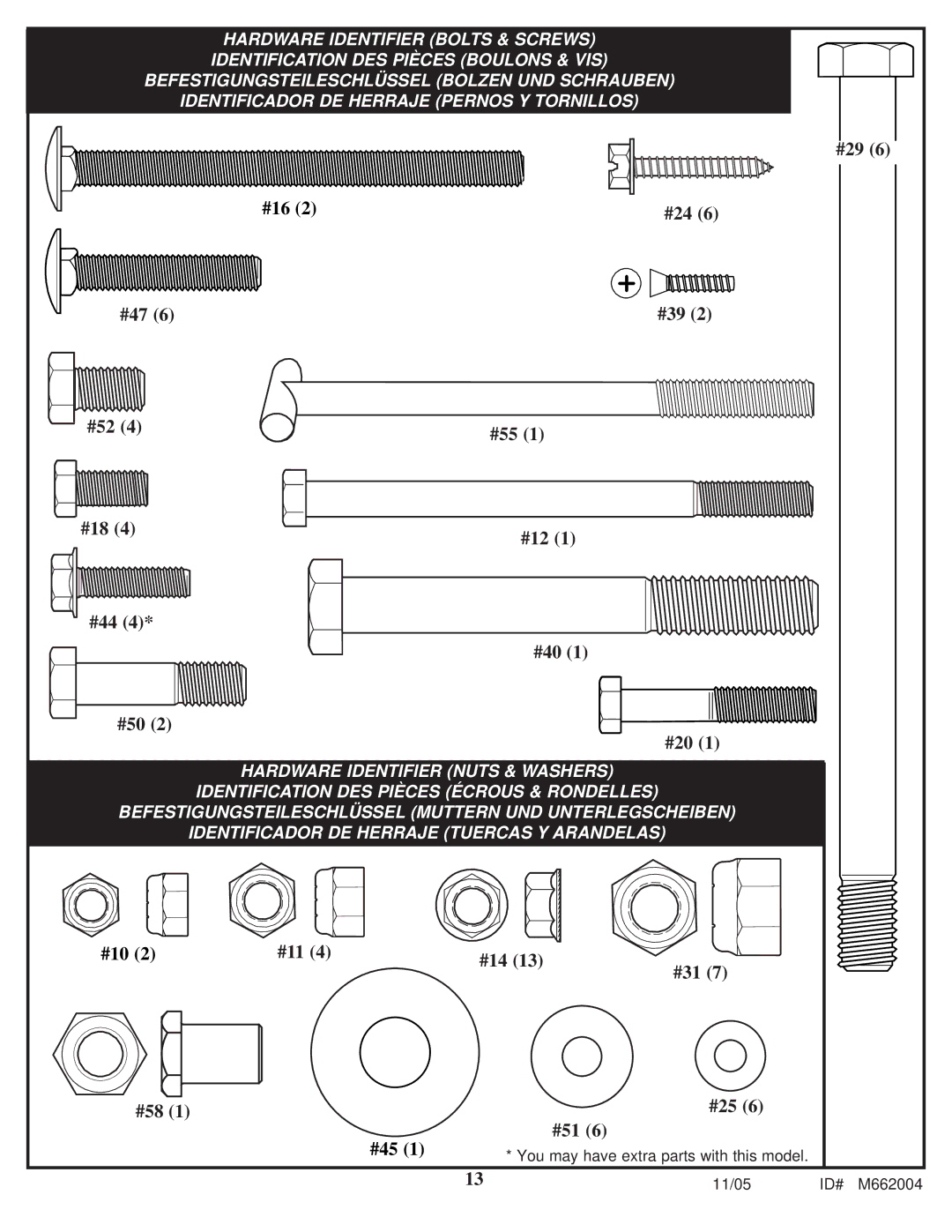 Spalding M662004 manual #16 #47 #52 #55 #18 #12 #44 #40 #50 #29 #24 #39 #20 