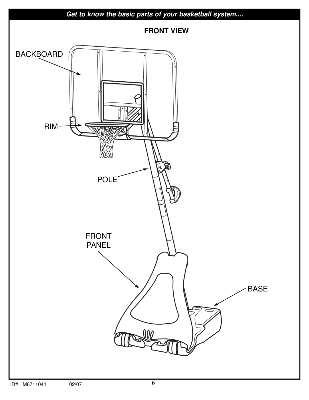 Spalding M6711041 manual Backboard 