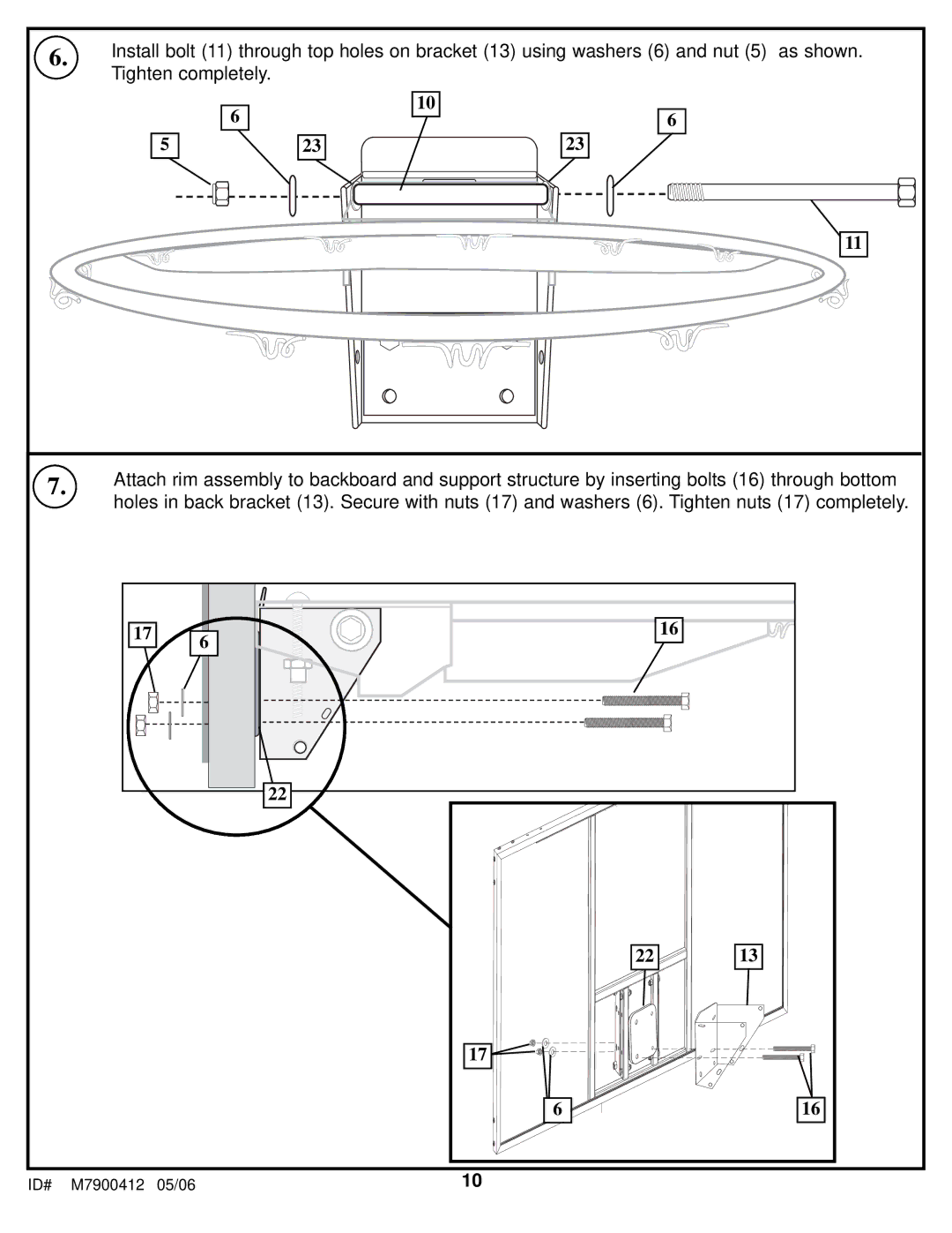 Spalding M7900412 manual Tighten completely 