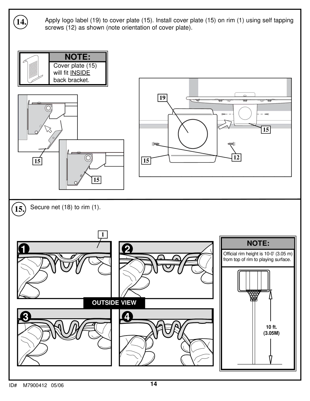 Spalding M7900412 manual Outside View 