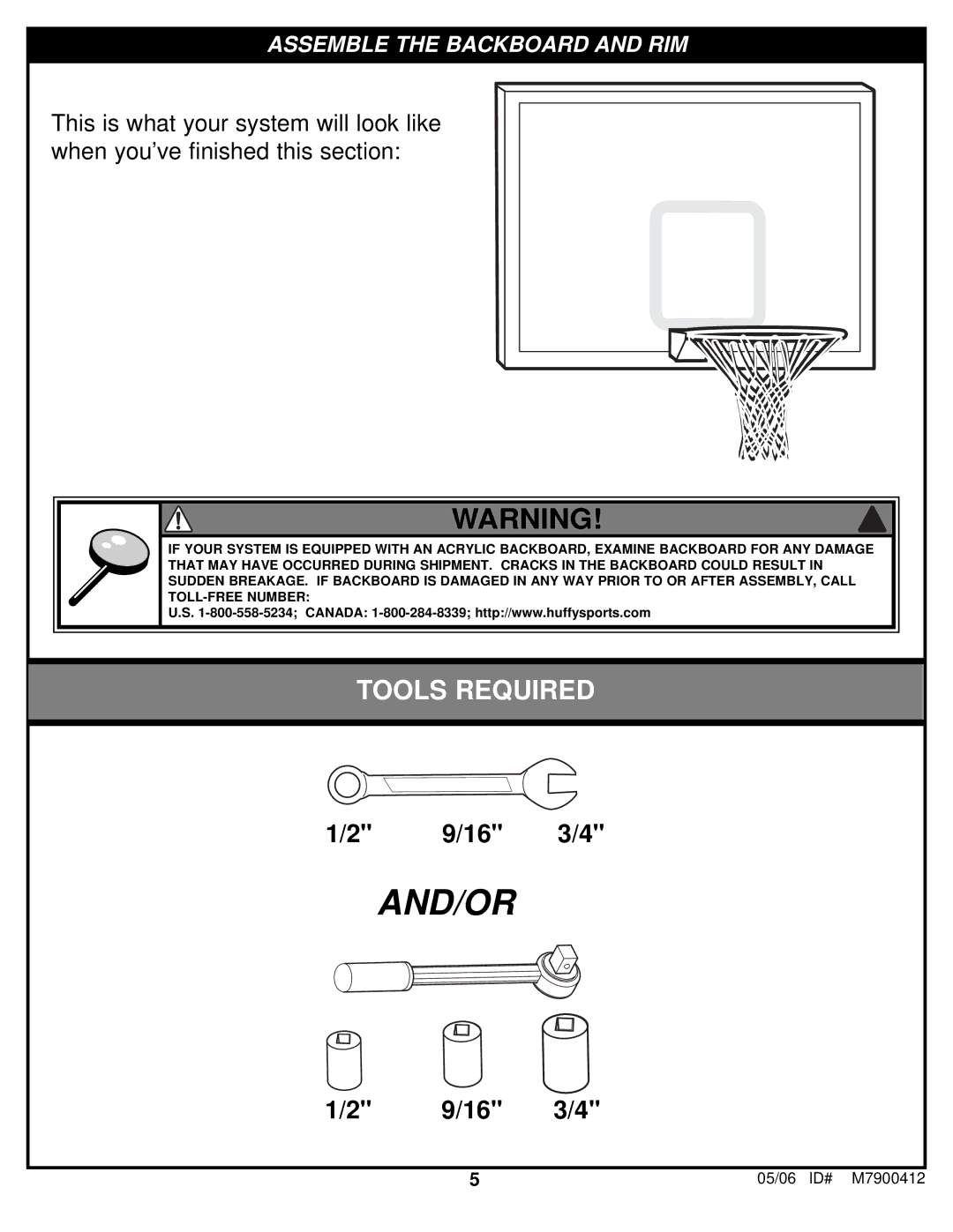 Spalding M7900412 manual And/Or 