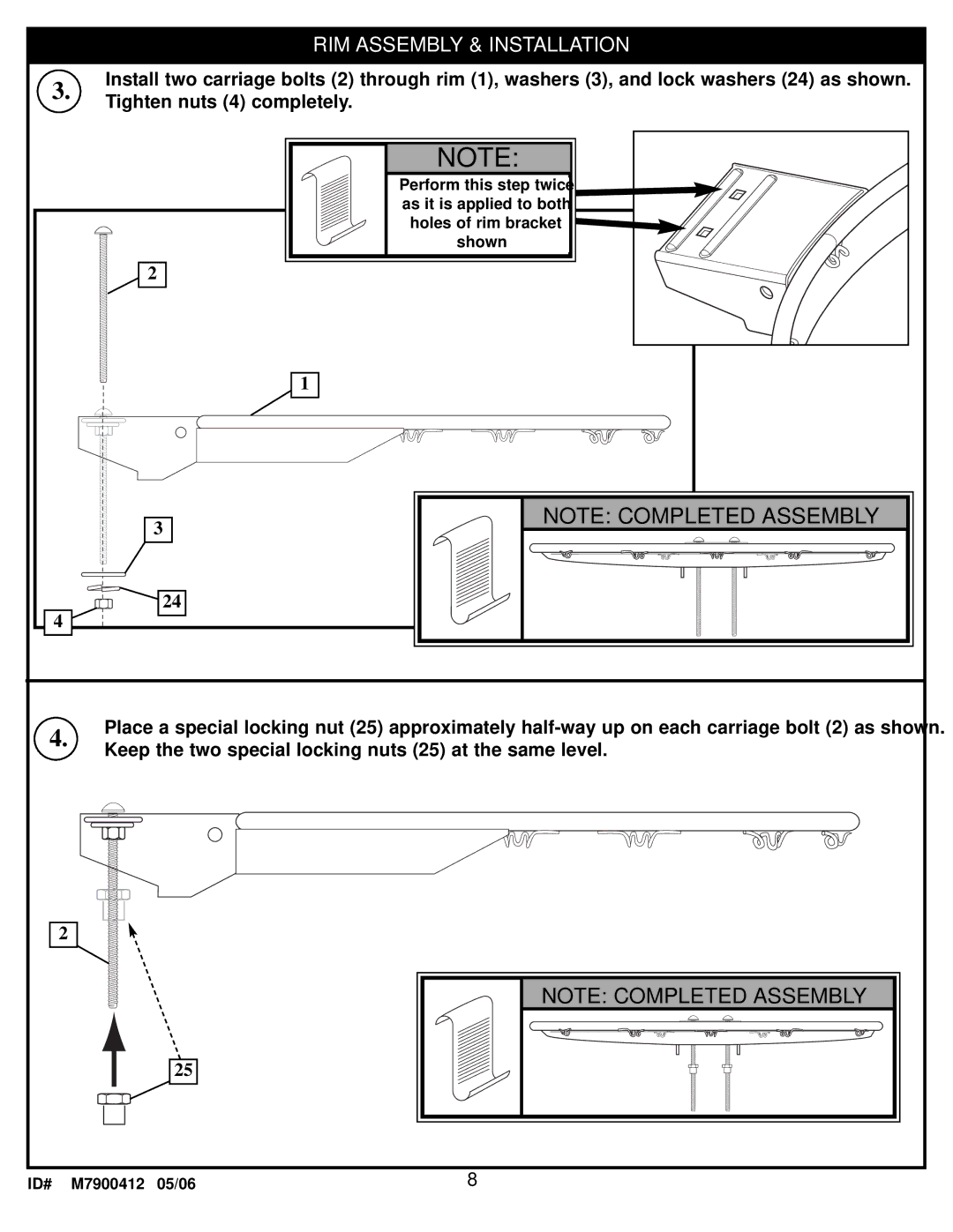 Spalding M7900412 manual RIM Assembly & Installation 