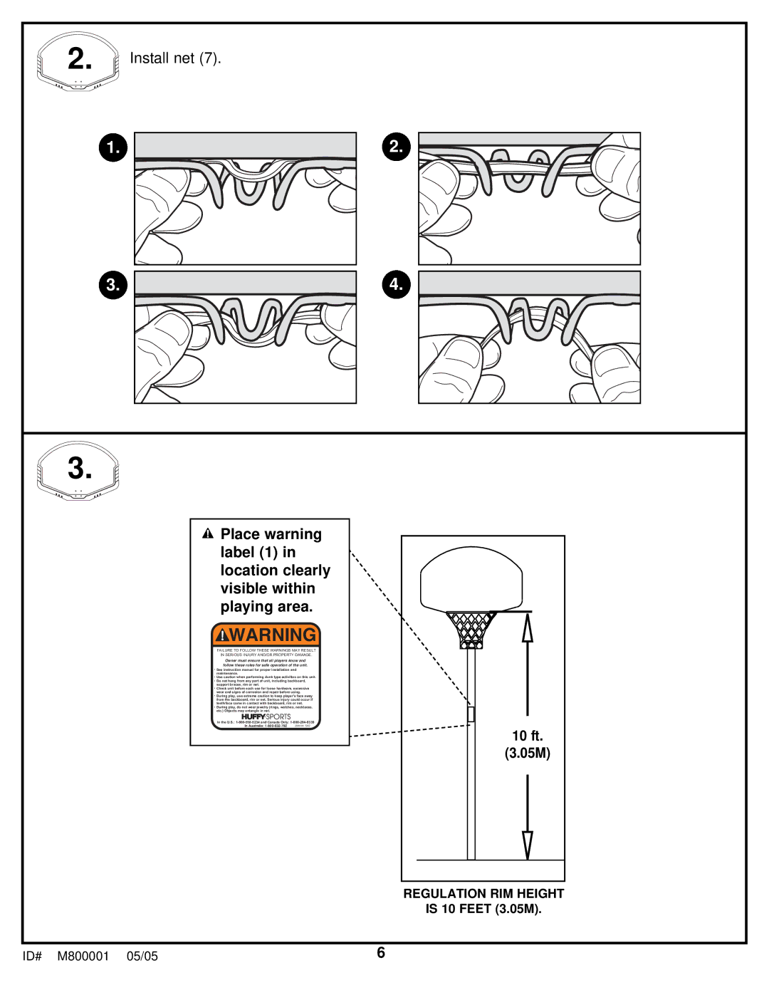 Spalding M800001 manual Install net 