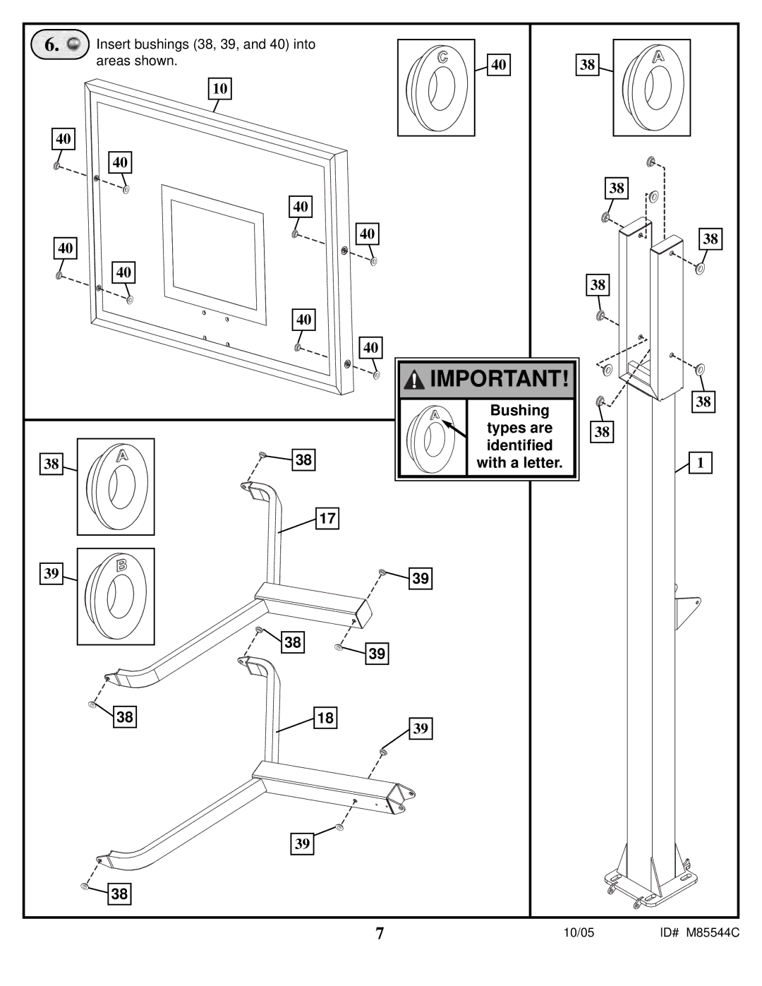 Spalding M85544C manual Types are Identified With a letter 