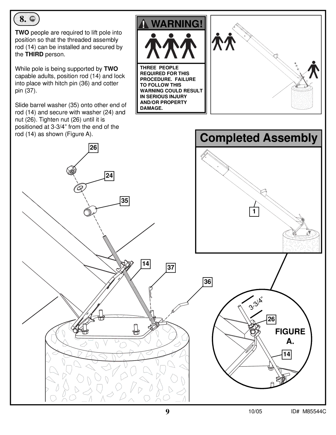 Spalding M85544C manual Completed Assembly 