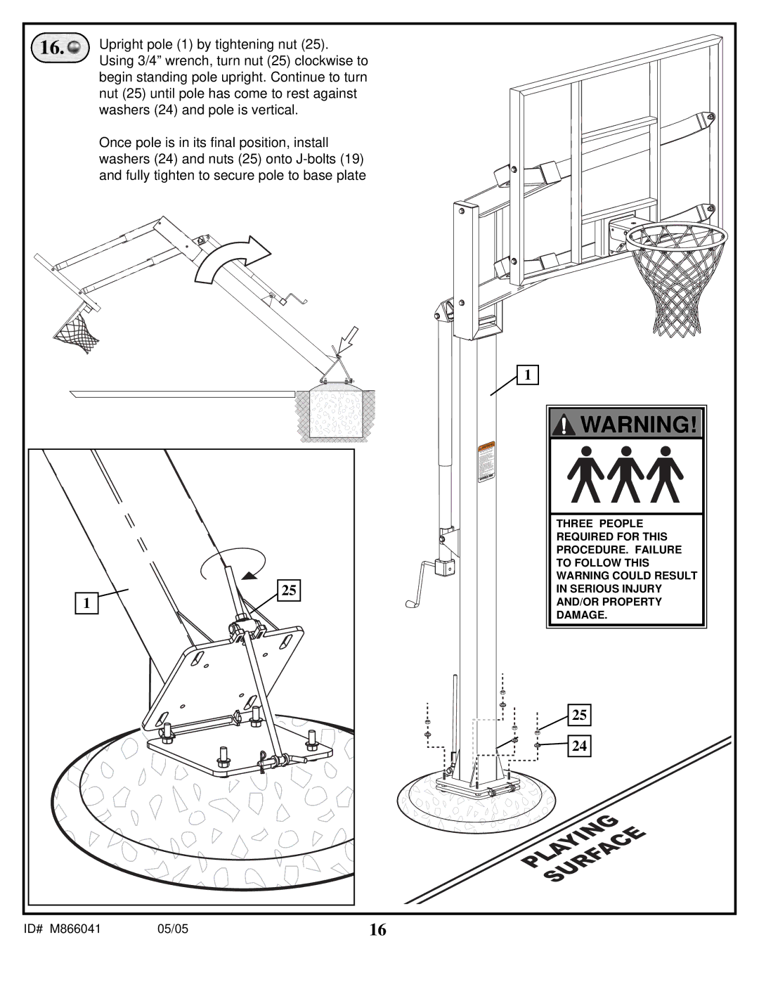 Spalding M866041 manual Playing 