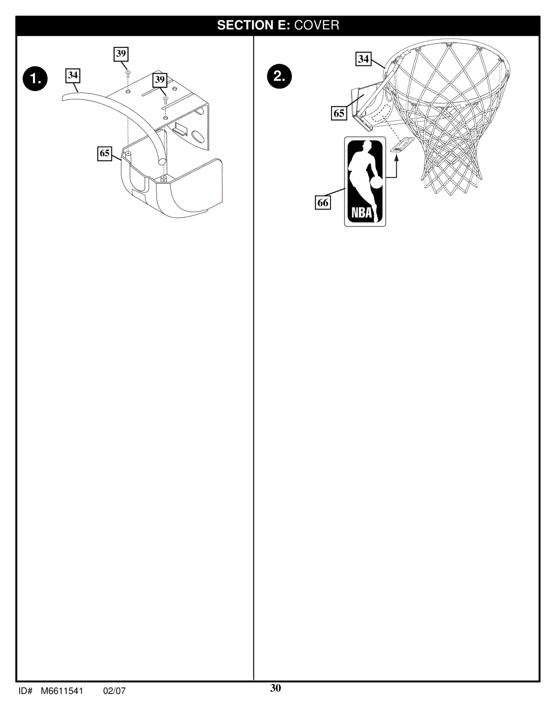 Spalding M86724C manual Section E Cover 