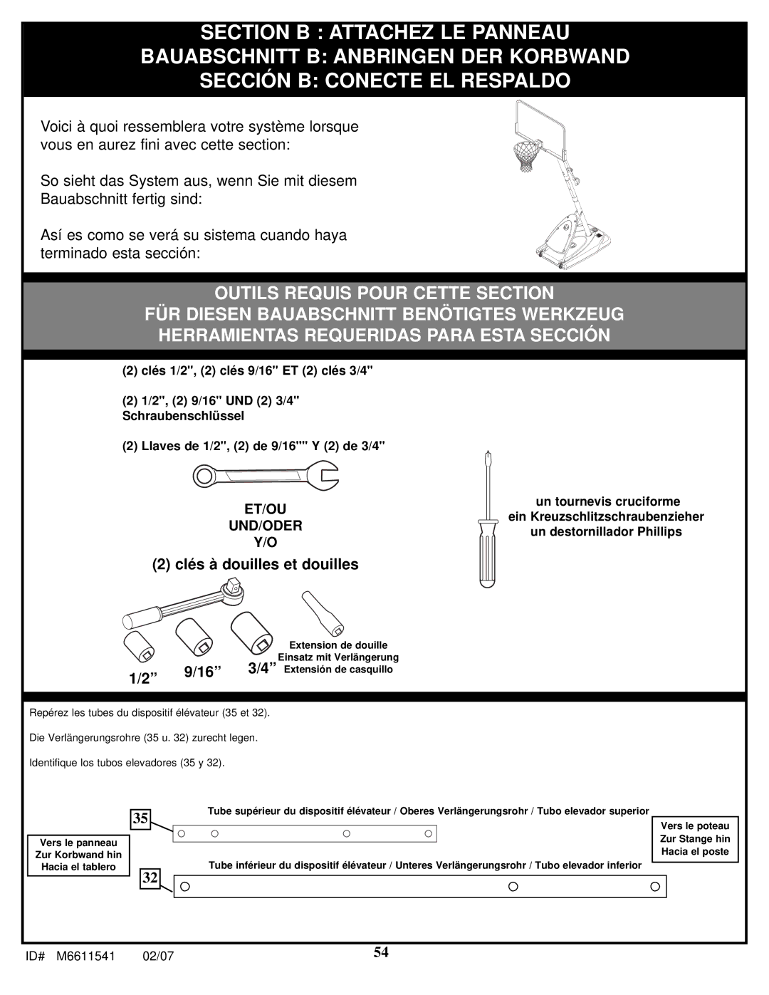 Spalding M86724C manual Outils Requis Pour Cette Section 