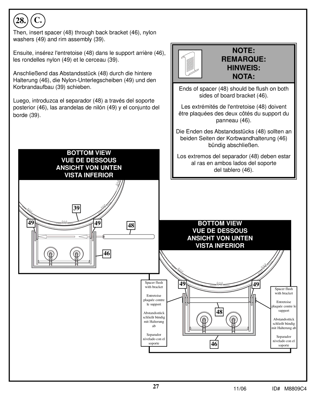 Spalding M8809C4 manual 28. C 