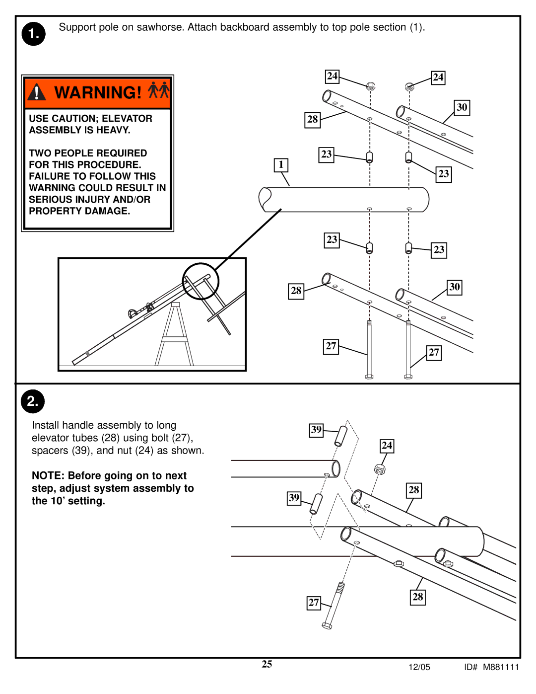 Spalding M881117, M881119, M881115, M881113 manual 12/05 ID# M881111 