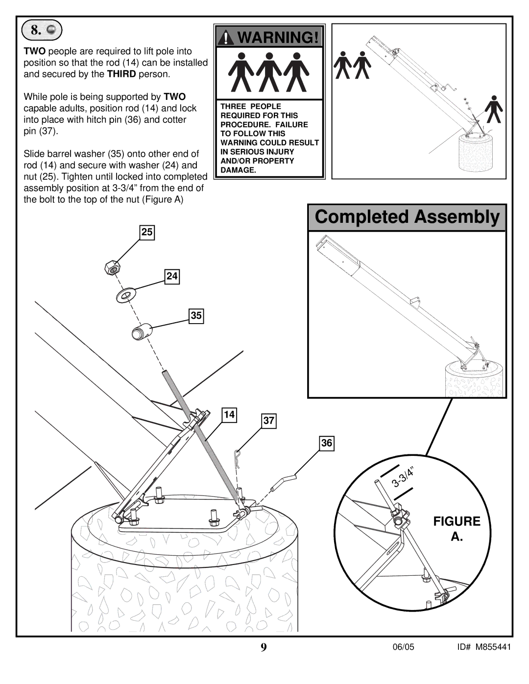 Spalding M8860411 manual Completed Assembly 