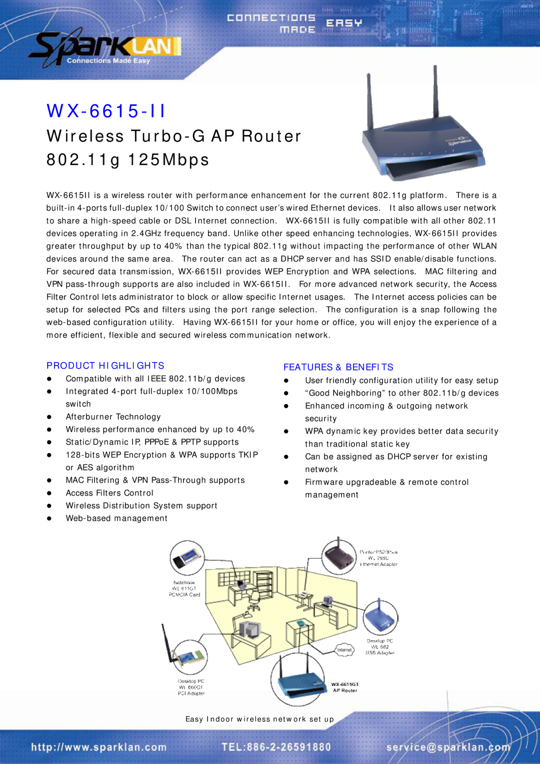 Spark Tech WX-6615-II manual Product Highlights, Features & Benefits 