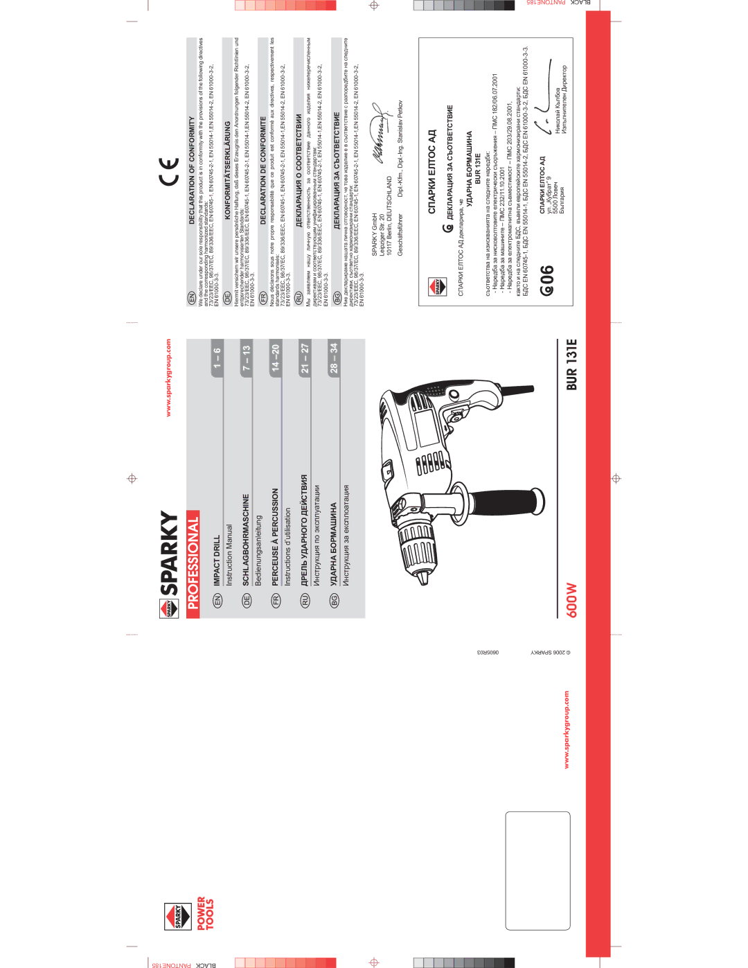 Sparky Group BUR 131E manual %85 