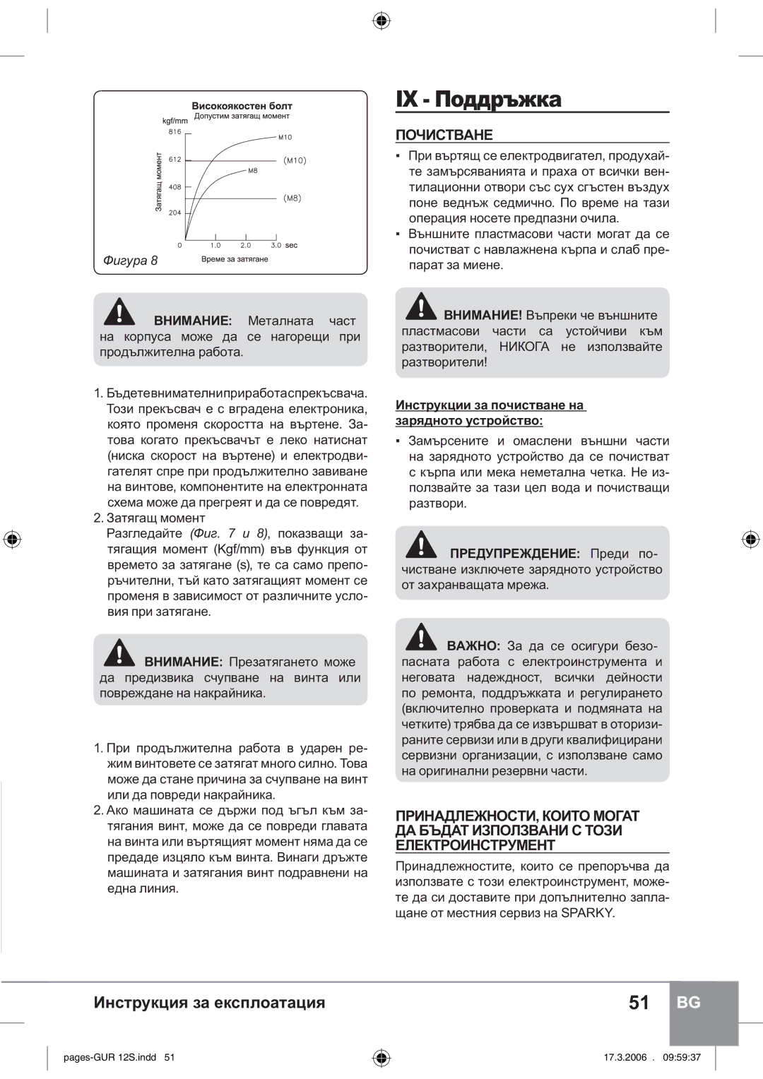 Sparky Group GUR 12S manual ǽȜȒȒȞȨȔȘȎ, ɈɈɑɂɋɌȼȺɇȿ, Ɂɧɫɬɪɭɤɰɢɢɡɚɩɨɱɢɫɬɜɚɧɟɧɚ Ɡɚɪɹɞɧɨɬɨɭɫɬɪɨɣɫɬɜɨ 